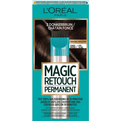 Afbeelding van 3x L&#039;Oréal Magic Retouch Permanent 3 Donkerbruin 95 gr