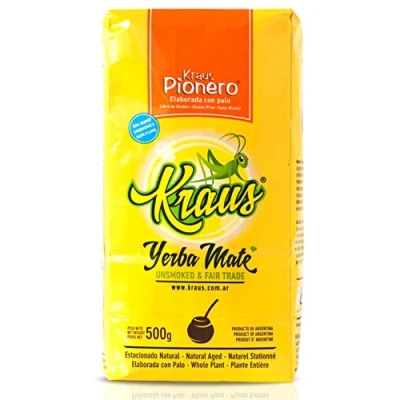 Afbeelding van Kraus Yerba Mate Thee Pionero Suave 500g + Gift Sample (40g):Rijk aan antioxidanten en vitamines, versnelt de stofwisseling, suikervrij Argentinië