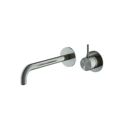 Afbeelding van HotBath Archie afbouwdeel inbouw wastafelmengkraan 18cm RVS Minimalistisch design