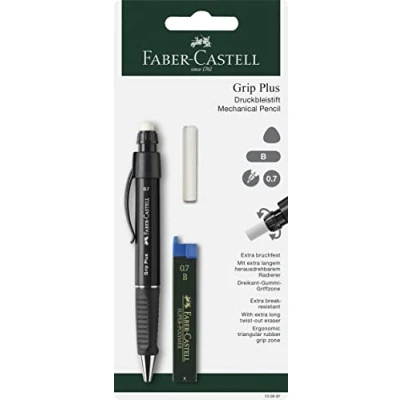 Afbeelding van Faber Castell 130997 vulpotlood GRIP PLUS inclusief 12 vullingen, hardheid: B, stiftdikte: 0,7 mm, schachtkleur: groen metallic