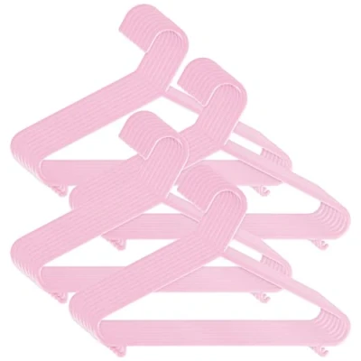 Afbeelding van Bieco kleerhanger kinderen 32 stuks roze lengte ca. 30 cm babykleerhanger kunststof baby babyorganizer voor kledingkast babykleding hangers
