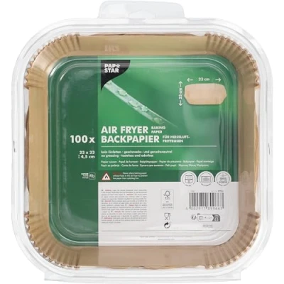 Afbeelding van PAPSTAR, 100 bakpapier 23 cm x 4,5 bruin voor heteluchtfriteuses