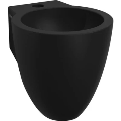 Afbeelding van Fontein Clou Flush 6 met Plug en Bekersifon 27x31.5x28 cm Mat Zwart Keramiek (1 kraangat)