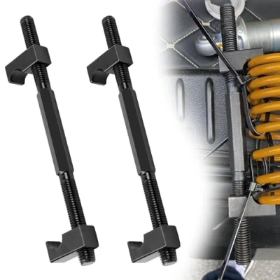 Afbeelding van Veerspanner voor auto, schokdemper, gereedschap, universeel, speciaal gereedschap auto en motorfiets, veerspanner, heavy, tuning, verlagrem, spoel veerpoot, veercompressor, 225 mm, 2 stuks