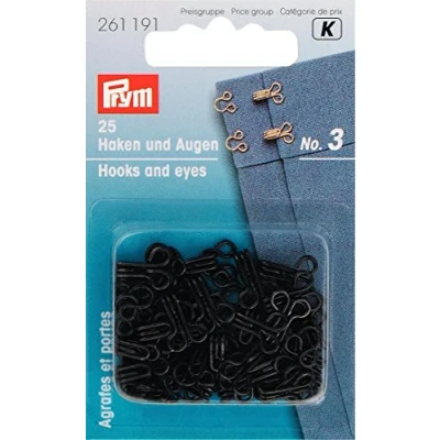 Afbeelding van Prym Haken en ogen ijzer zwart nummer 3