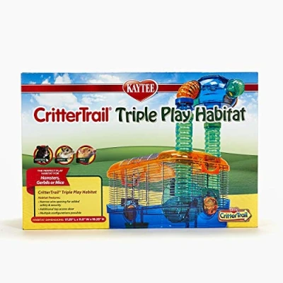 Afbeelding van Kaytee CritterTrail Triple Play Habitatkooi voor kleine dieren, hamsters, gerbils, muizen