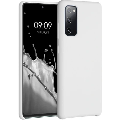 Afbeelding van kwmobile telefoonhoesje geschikt voor Samsung Galaxy S20 FE Hoesje met siliconen coating Smartphone case in mat wit