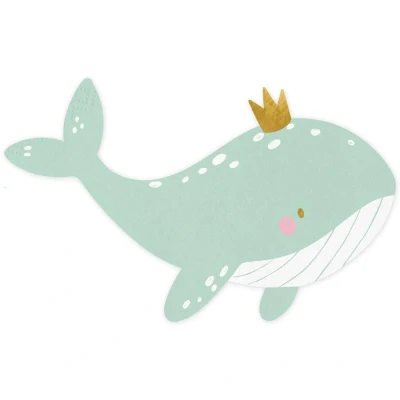 Afbeelding van Partydeco Servetten walvis (20 stuks)