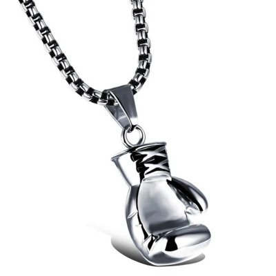 Afbeelding van Heren ketting Kettinghanger Mendes Boxin Gloves Edelstaal Zilverkleurig