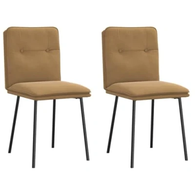 Afbeelding van vidaXL Eetkamerstoelen 2 st fluweel bruin
