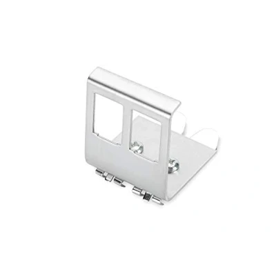Afbeelding van DIGITUS Hoedenrail adapter voor Keystone modules 2 poorten 45 gehoekt roestvrij staal open behuizing