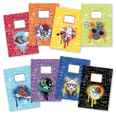 Afbeelding van Papierdrachen 8 hoogwaardige enveloppen van papier voor kinderen, A4, motief graffiti, ideaal school, 250 g/m², set nr. 18