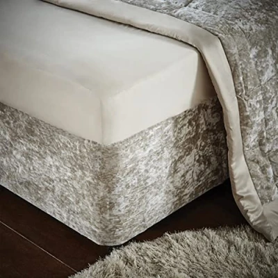 Afbeelding van Catherine Lansfield Verpletterde Velvet Dubbele Divan Base Wrap Natuurlijk, BD/46254/W/BWRAPD/NT