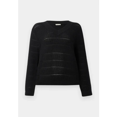 Afbeelding van TOM Tailor Denim V NECK Trui, Dames, Maat: Medium, Deep black