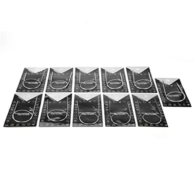 Afbeelding van 11 maten 43/65/80 cm roestvrijstalen rondbreinaalden weefset ambachtelijke sweater handgereedschap accessoires (43cm)