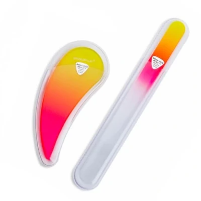 Afbeelding van Bona Fide Beauty Czech Glass Nagelfiles voor natuurlijke nagels, 2 stuks, ergonomische comfort nagelfilter artritis en tendinitis, carpal tunnel oplossing nagelverzorging