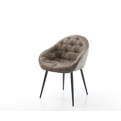 Afbeelding van Armleunstoel Gaio Flex 4 poot conisch zwart taupe vintage