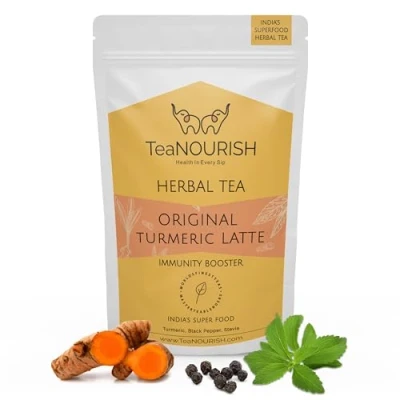 Afbeelding van TeaNOURISH Original Turmeric Latte Golden Milk Powder Authentic Indian Remedy Reduces Inflammation &amp; Supports Immunity 100% NATURAL INGREDIENTS 100g