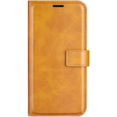 Afbeelding van Casecentive Leren Wallet case met sluiting iPhone 14 tan