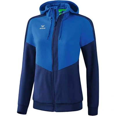 Afbeelding van Erima Squad tracktop jack met capuchon dames new royal/new navy