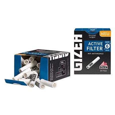 Afbeelding van Gizeh Actief filter, 8 mm, 10 stuks x 5 verpakkingen (50 filters)