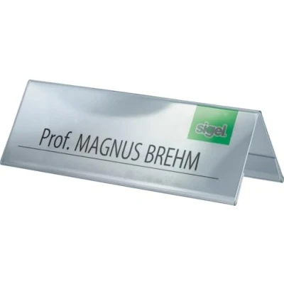Afbeelding van SIGEL TA132 Tafelstandaard dakvorm 5 pack voor 19 x 6 cm, tafel naambordjes presentatie aan beide zijden, incl. insteekkaarten