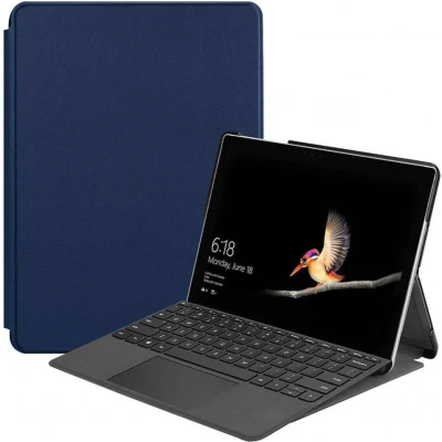 Afbeelding van Case2go Tablet Hoes geschikt voor Microsoft Surface Go Tri Fold Book Case Donker Blauw