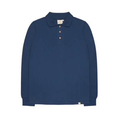 Afbeelding van greenjama Damesshirt met lange mouwen polokraag, GOTS gecertificeerd pyjamabopje, Ultramarijn, 42, 42