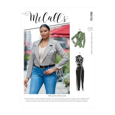 Afbeelding van McCall&#039;s M8155B5 8 10 12 14 16 Misses/Plus Size Jack, Wit