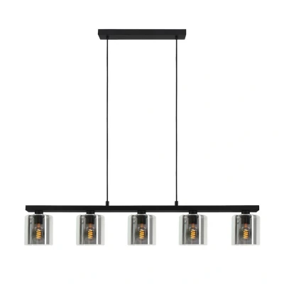 Afbeelding van EGLOÂ CadleyÂ HanglampÂ Â E27Â 121Â cmÂ GlasÂ ZwartÂ 5Â lichts