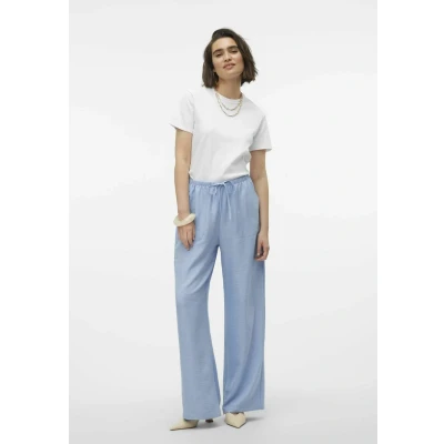 Afbeelding van Vero Moda MIT Vmmelaney HOHE Taille Broek, Dames, Maat: XXL, Chambray blue