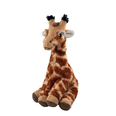 Afbeelding van Ecobuddiez Giraf van Deluxebase. Kleine Zachte Pluche Dieren gemaakt gerecyclede Plastic Flessen. Milieuvriendelijk Knuffelbaar Cadeau voor Kinderen en Schattige Dierenknuffels Peuters.