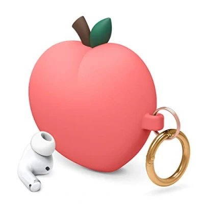 Afbeelding van elago Peach AirPods Pro Case Cover Compatibel met Apple Hoesje, 3D Cute Design Geval sleutelhanger [Amerikaans patent geregistreerd] (Rood)