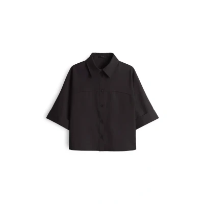 Afbeelding van OPUS Loose FIT 3/4 Sleeve Weite Passform Overhemdblouse, Dames, Maat: 42, Midnight brown