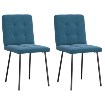 Afbeelding van Eetkamerstoelen 2 st fluweel blauw