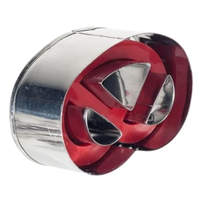 Afbeelding van Westmark Linzer koekjessnijder, krakeling, met uitwerper, roestvrij staal/kunststof, zilver/rood, 35002291
