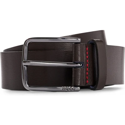 Afbeelding van HUGO Gerik Riem, Heren, Maat: 80, Dark brown five