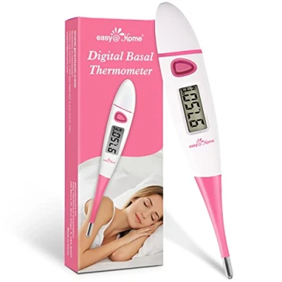 Afbeelding van Ovulatie Tracker Digitale Basale Thermometer: Easy@Home BBT Thermometer voor Vruchtbaarheidsvoorspelling Lichaamsthermometer Nauwkeurige Temperatuur Controle met Premom App Roze DMT 3018