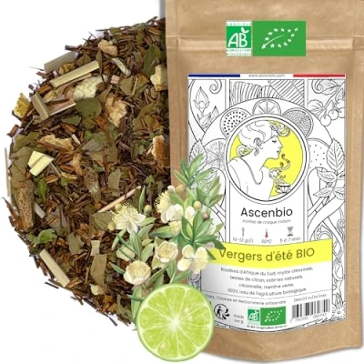 Afbeelding van Ascenbio Rooibos Biologische zomerboomgaarden 180 g los bereid en verpakt in Frankrijk biologisch afbreekbare verpakking