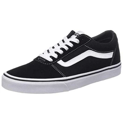 Afbeelding van Vans Sneaker Ward Canvas heren Low Top Trainers , zwart Suede Black White Car 49 EU