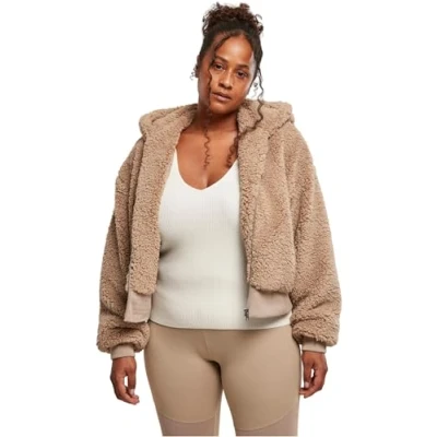 Afbeelding van Urban Classics Sherpa Winterjas, Dames, Maat: 4XL, Softtaupe