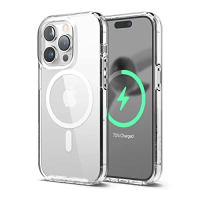 Afbeelding van elago Magnetic Hybrid Duidelijke Hoesje Compatibel met iPhone 14 Pro Case (6.1&quot;), MagSafe, PC + TPU Hybride, de US Militaire Dalingsbescherming, het Verminderde Vergeelt (Transparant)