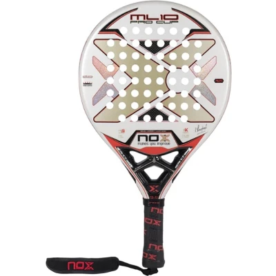 Afbeelding van NOX ML10 Pro Cup Luxury &#039;Miguel Lamperti&#039; (Rond) 2023 padelracket Wit/Rood