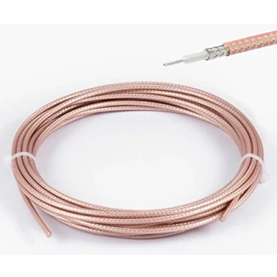 Afbeelding van Vecys RG316 Kabel Low Loss RF Coaxiale 50ohm 16.4FT/5M Bruin