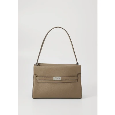 Afbeelding van Tory Burch LEE Radziwill Pebbled Large Shoulder BAG Handtas, Dames, Maat: One Size, Wild mushroom