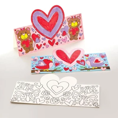 Afbeelding van Baker Ross FX954 Harten Inkleuren Kaarten Set van 10, Valentijns Knutselsets voor Kinderen