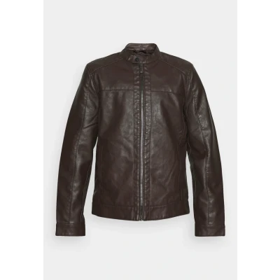 Afbeelding van Only &amp; Sons Onsmike Racer Jacket Imitatieleren jas, Heren, Maat: XS, Mole