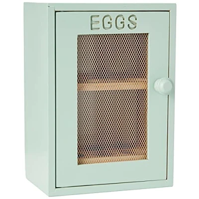 Afbeelding van apollo The Housewares Merk Hevea Houten opbergrek voor 2 eieren, afmetingen 25 x 18 12 cm, houdt tot met magnetische sluiting, mint