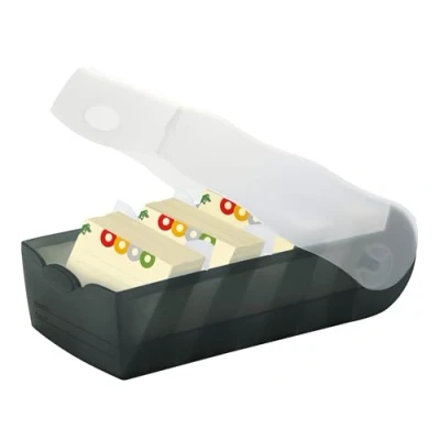 Afbeelding van HAN CROCO 998 633 Kaartenbox Zwart Aantal kaarten (max.): 500 DIN A8 liggend Incl. 100 gelinieerd