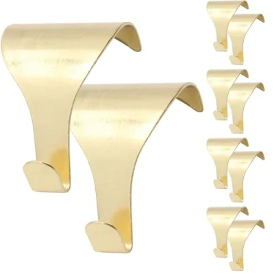 Afbeelding van Merriway BH04788 (10 stuks) EB messing vergulde foto rail opknoping vormhaken pak van 10 stuks, geel